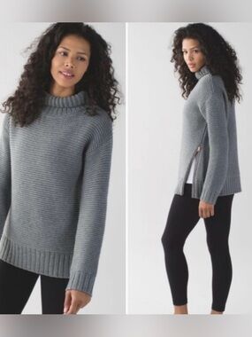 Lululemon Karma Kurmasana Sweater Heathered Medium Grey Size M